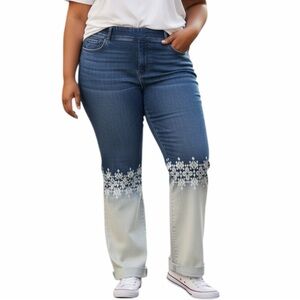 The Pyramid Collection Ombre Flare Jeans Boho Size 14